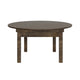 Mahogany |#| 60" Round Antique Rustic Solid Pine Farmhouse Folding Table in Mahogany