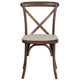 Early American |#| Stackable Early American Wood Cross Back Chair w/ Cushion - Dining Room Seating