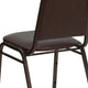 Brown Vinyl/Copper Vein Frame |#| Trapezoidal Back Stacking Banquet Chair in Brown Vinyl - Copper Vein Frame