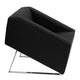 Black |#| Black LeatherSoft Lounge Chair with Triangular Shaped Base