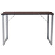 Black Finish Computer Desk with Silver Metal Frame - Home Office Furniture