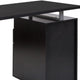 Dark Ash |#| Dk Ash Wood Grain Finish Computer Desk with Two Drawers and Silver Metal Frame
