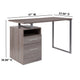 Light Ash |#| Lt Ash Wood Grain Finish Computer Desk with Two Drawers and Silver Metal Frame