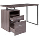 Light Ash |#| Lt Ash Wood Grain Finish Computer Desk with Two Drawers and Silver Metal Frame