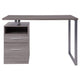 Light Ash |#| Lt Ash Wood Grain Finish Computer Desk with Two Drawers and Silver Metal Frame