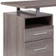 Light Ash |#| Lt Ash Wood Grain Finish Computer Desk with Two Drawers and Silver Metal Frame