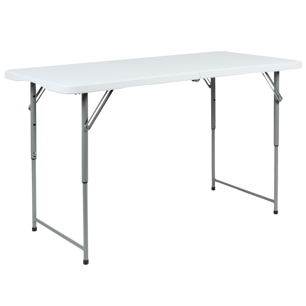 4-Foot Height Adjustable Bi-Fold Granite White Plastic Folding Tables