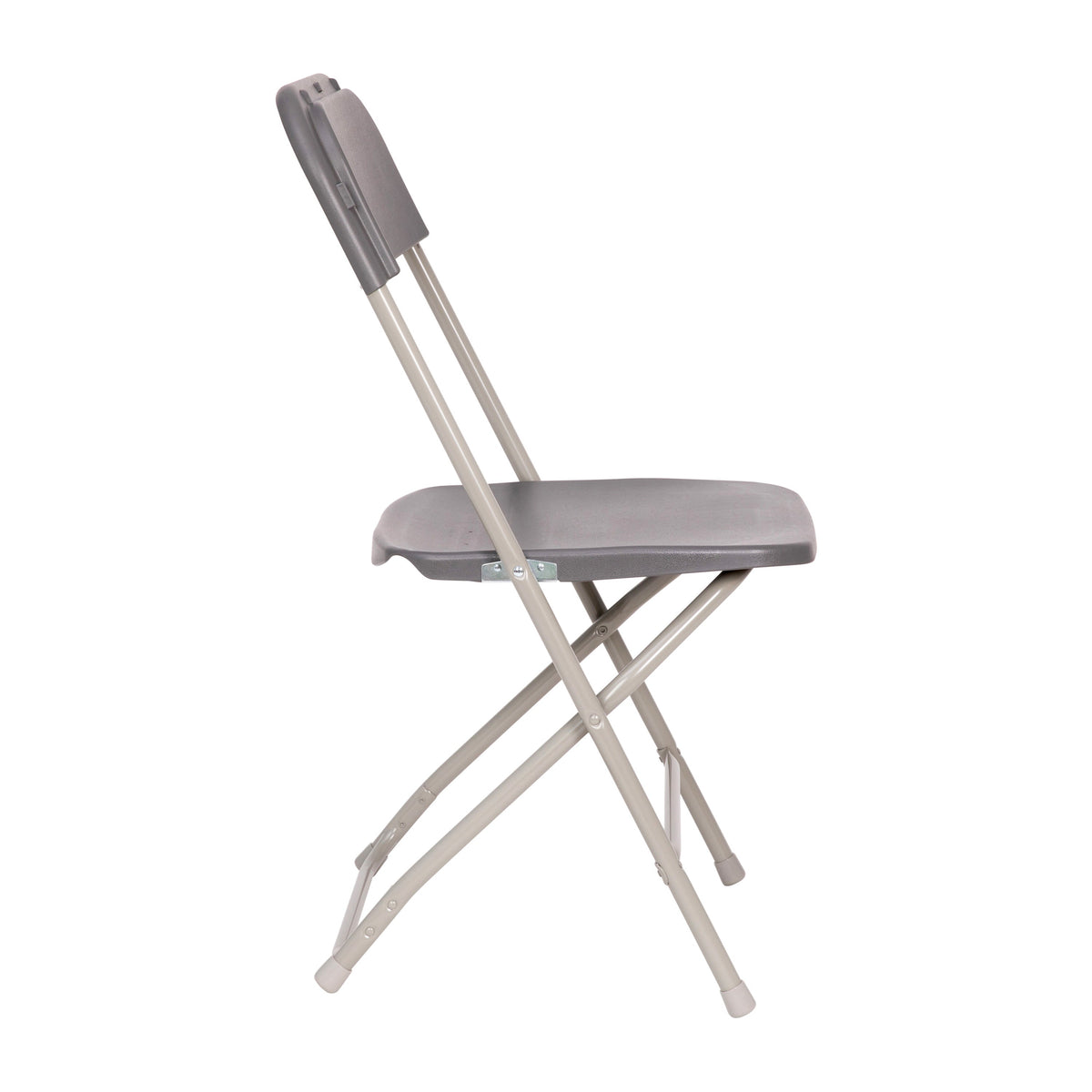 Gray |#| Spacious & Contoured Commercial Wide & Tall Gray Plastic Folding Chairs-4 Pack