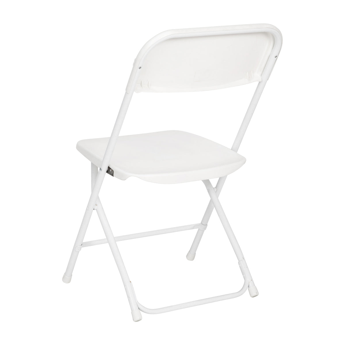 White |#| Spacious & Contoured Commercial Wide & Tall White Plastic Folding Chairs-4 Pack