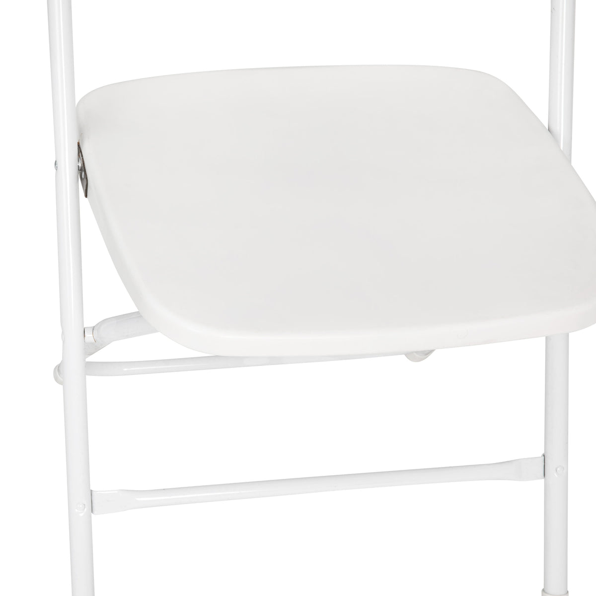 White |#| Spacious & Contoured Commercial Wide & Tall White Plastic Folding Chairs-4 Pack