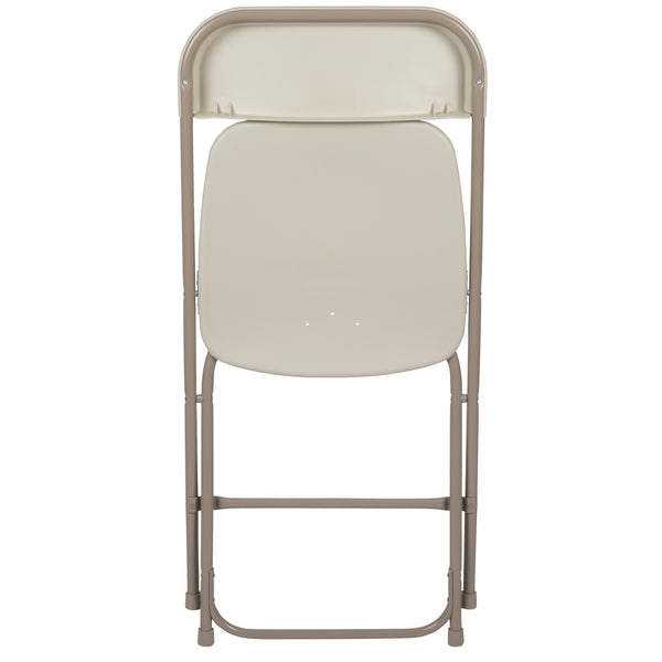 Beige |#| Folding Chair - Beige Plastic – 650LB Weight Capacity - Event Chair