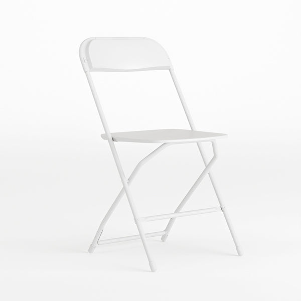 White |#| Folding Chair - White Plastic – 650LB Weight Capacity - Event Chair