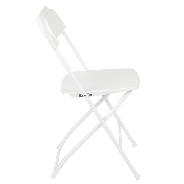 White |#| Folding Chair - White Plastic – 650LB Weight Capacity - Event Chair