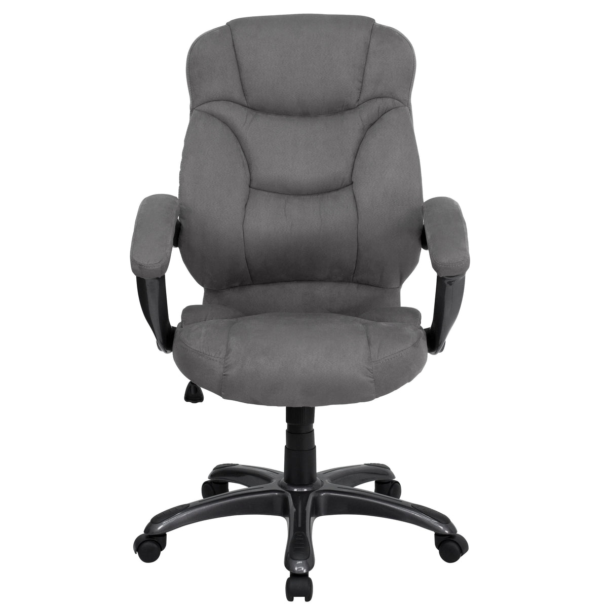 Gray Microfiber |#| High Back Gray Microfiber Executive Swivel Ergonomic Office Chair with Arms