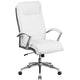 White |#| High Back Designer White LeatherSoft Upholstered Executive Swivel Office Chair