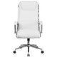 White |#| High Back Designer White LeatherSoft Upholstered Executive Swivel Office Chair