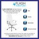 White |#| High Back Designer White LeatherSoft Upholstered Executive Swivel Office Chair