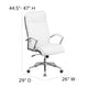 White |#| High Back Designer White LeatherSoft Upholstered Executive Swivel Office Chair