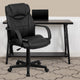 Mid-Back Ergonomic Massaging Black LeatherSoft Executive Office Chair w/ Arms