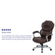 Brown |#| High Back Brown LeatherSoft Executive Swivel Ergonomic Office Chair-Padded Arms