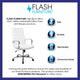 White LeatherSoft/Chrome Frame |#| High Back White LeatherSoft Executive Swivel Office Chair with Chrome Frame/Arms