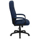 Navy Blue |#| High Back Navy Blue Fabric Adjustable Executive Swivel Office Chair with Arms