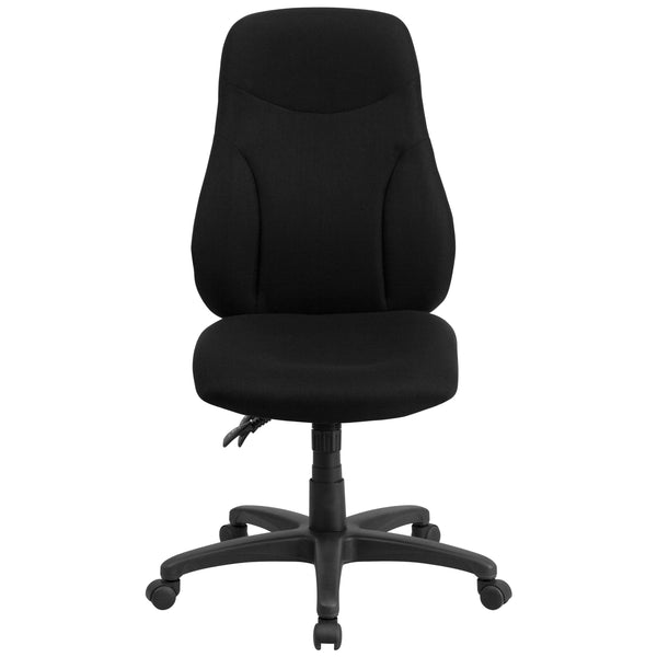 High Back Black Fabric Multifunction Swivel Ergonomic Task Office Chair