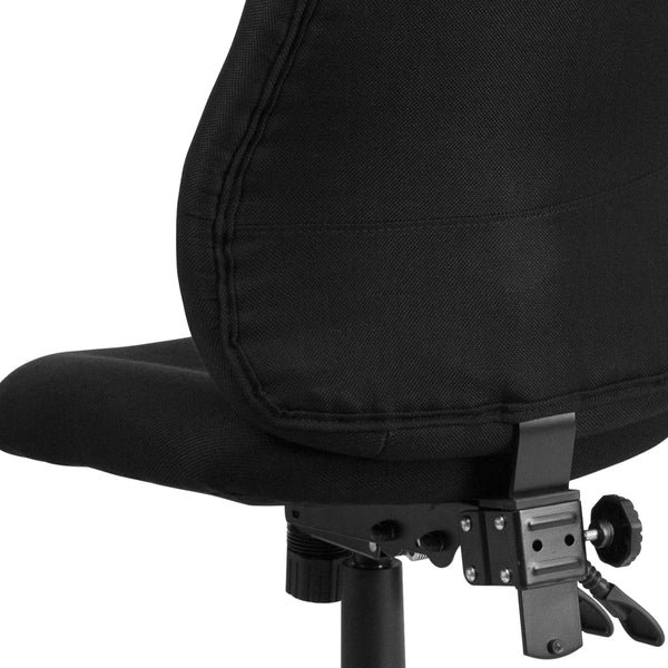 High Back Black Fabric Multifunction Swivel Ergonomic Task Office Chair