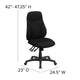 High Back Black Fabric Multifunction Swivel Ergonomic Task Office Chair