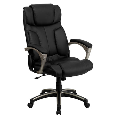 High Back Folding LeatherSoft Executive Swivel Office Chair with Arms