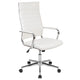 White |#| High Back White LeatherSoft Ribbed Executive Swivel Office Chair - Desk Chair