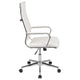 White |#| High Back White LeatherSoft Ribbed Executive Swivel Office Chair - Desk Chair