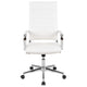 White |#| High Back White LeatherSoft Ribbed Executive Swivel Office Chair - Desk Chair