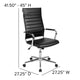 Black |#| High Back Black LeatherSoft Ribbed Executive Swivel Office Chair - Desk Chair