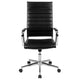 Black |#| High Back Black LeatherSoft Ribbed Executive Swivel Office Chair - Desk Chair