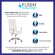 White |#| High Back White LeatherSoft Ribbed Executive Swivel Office Chair - Desk Chair