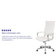 White |#| High Back White LeatherSoft Ribbed Executive Swivel Office Chair - Desk Chair