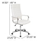 White |#| High Back White LeatherSoft Ribbed Executive Swivel Office Chair - Desk Chair
