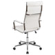 White |#| High Back White LeatherSoft Ribbed Executive Swivel Office Chair - Desk Chair