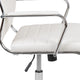 White |#| High Back White LeatherSoft Ribbed Executive Swivel Office Chair - Desk Chair