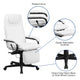 White |#| High Back White LeatherSoft Executive Reclining Ergonomic Swivel Chair with Arms