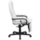 White |#| High Back White LeatherSoft Executive Reclining Ergonomic Swivel Chair with Arms