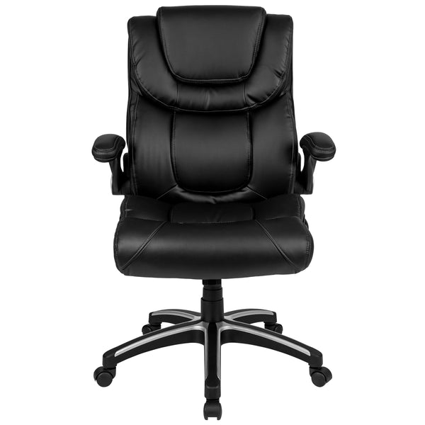 High Back Black LeatherSoft Executive Swivel Chair with Double Layered Headrest