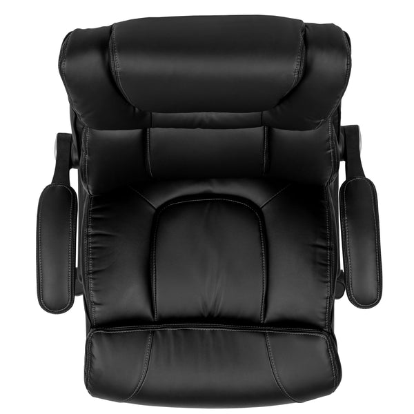 High Back Black LeatherSoft Executive Swivel Chair with Double Layered Headrest