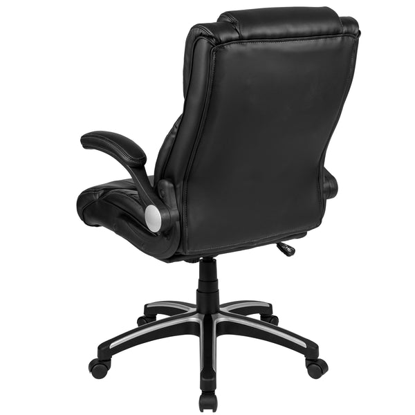 High Back Black LeatherSoft Executive Swivel Chair with Double Layered Headrest