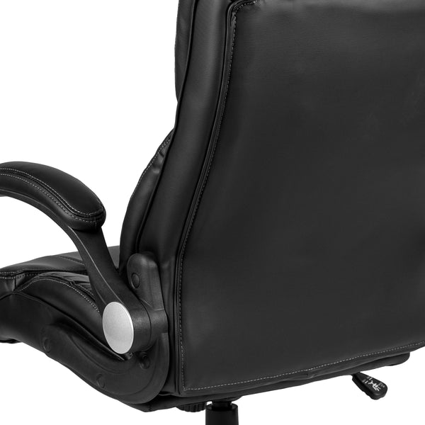 High Back Black LeatherSoft Executive Swivel Chair with Double Layered Headrest