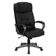 High Back Black LeatherSoft Executive Swivel Office Chair w/Lip Edge Base & Arms