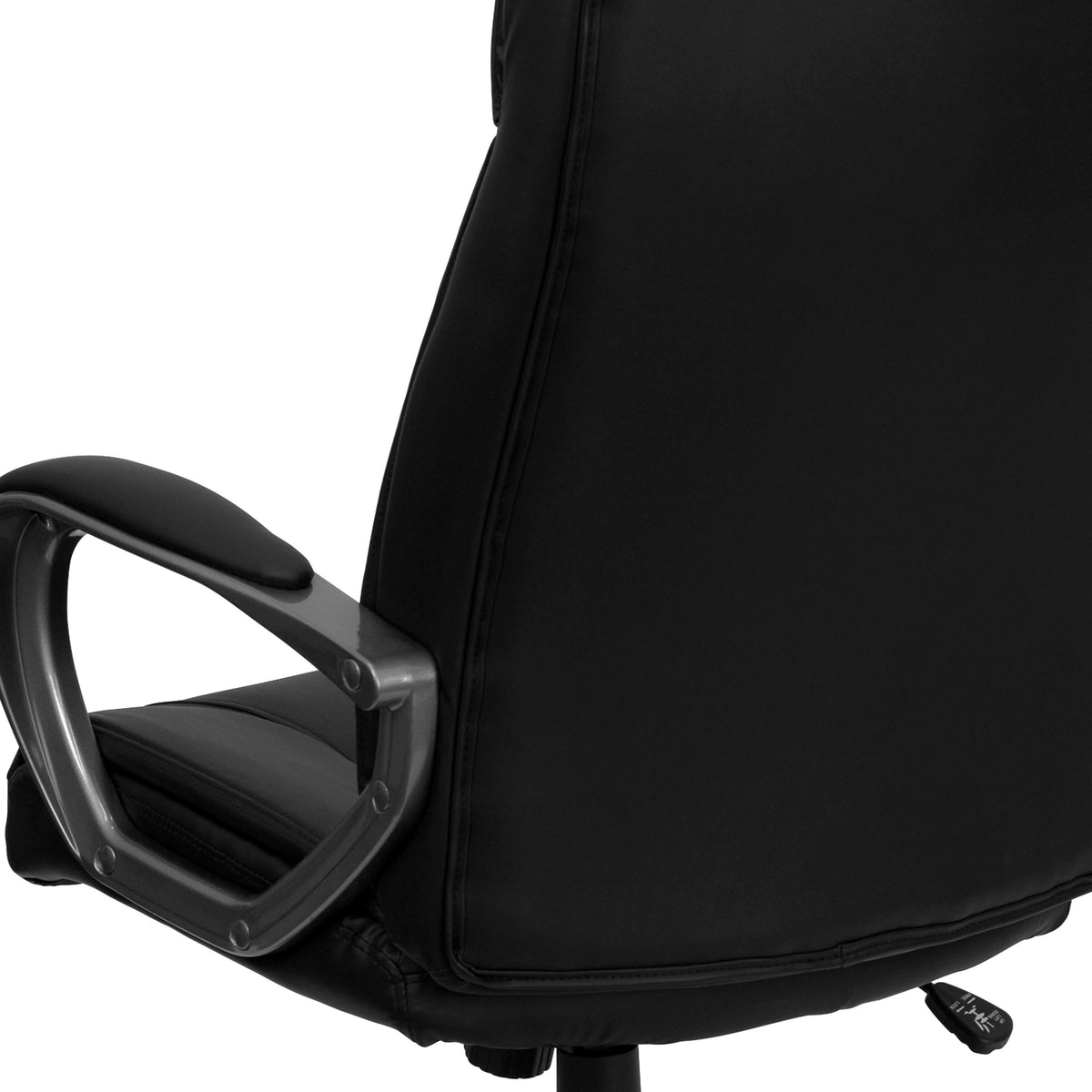 High Back Black LeatherSoft Executive Swivel Office Chair w/Lip Edge Base & Arms