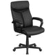 High Back Black LeatherSoft Executive Swivel Office Chair w/ Slight Mesh Accent