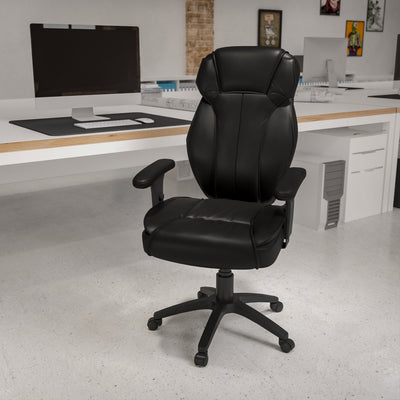 High Back LeatherSoft Multifunction Executive Swivel Ergonomic Office Chair with Lumbar Support Knob with Arms